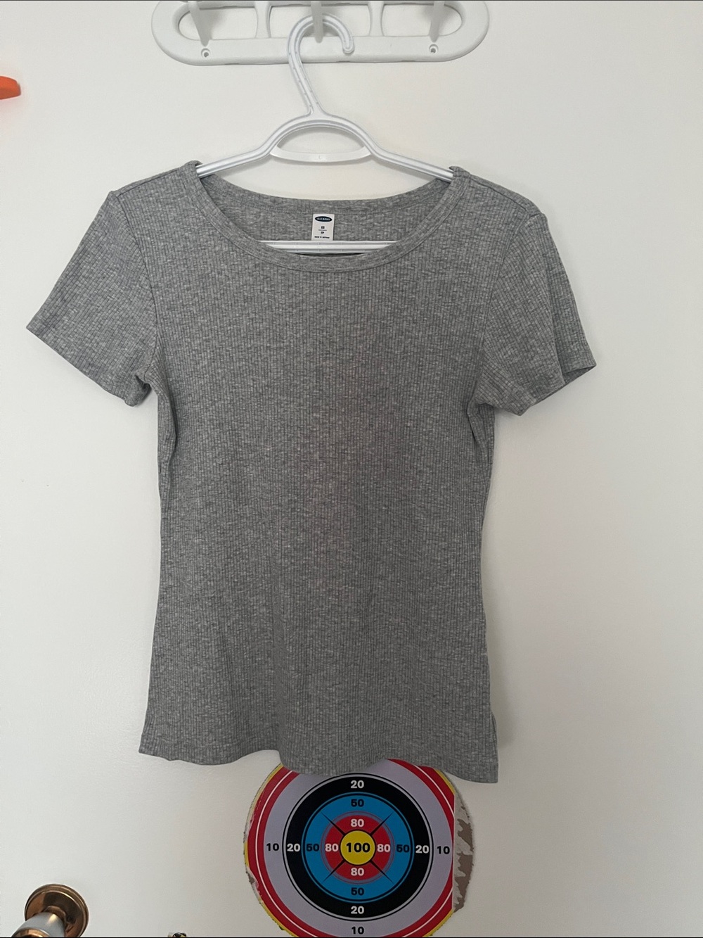 Old Navy Ribbed Short Sleeve Tee in Gray